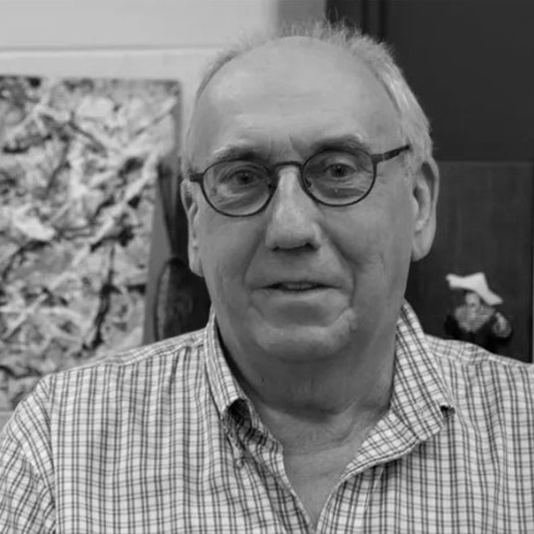 A black and white headshot of Geoff Johnstone. 